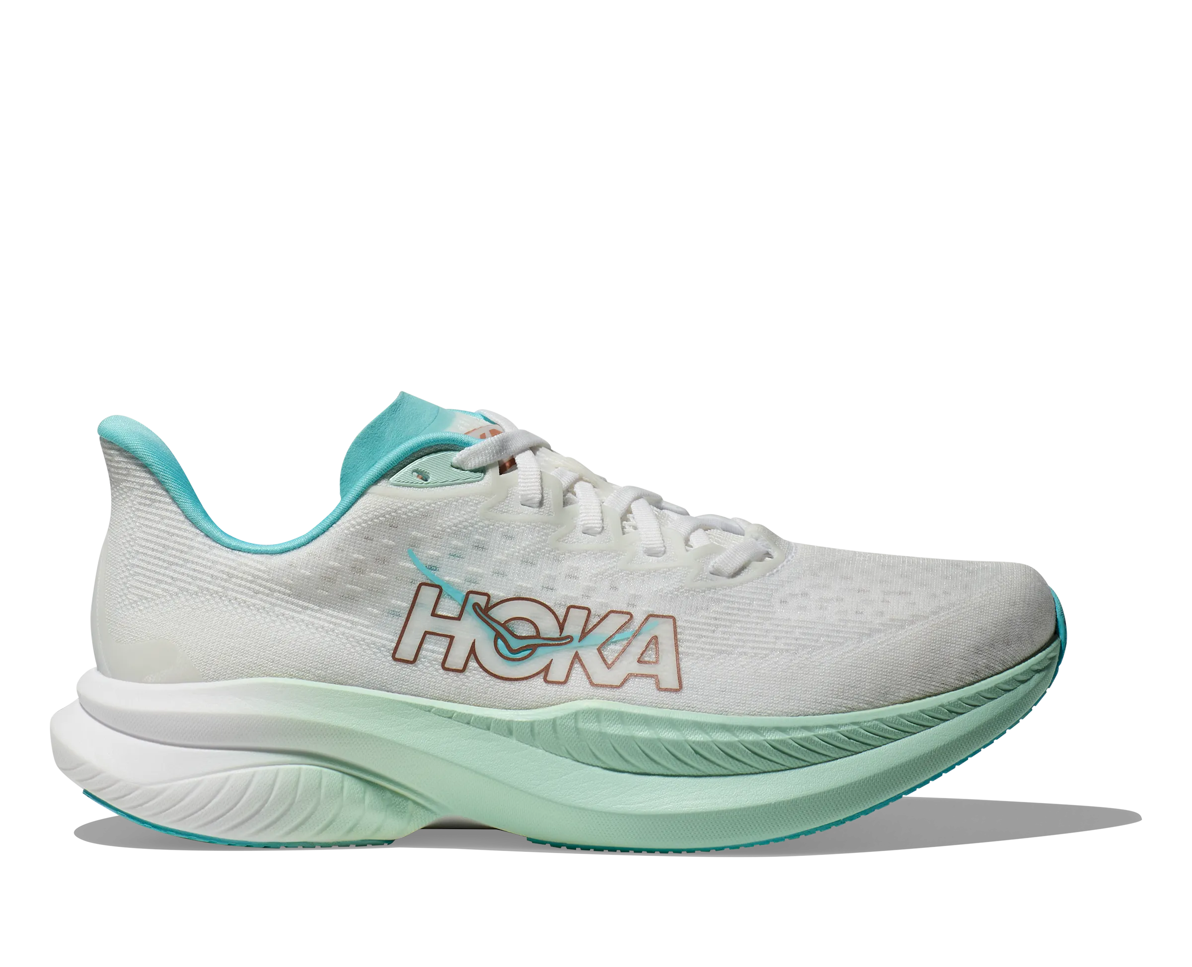 Women's Hoka Mach 6 Color: Frost / Rose Gold