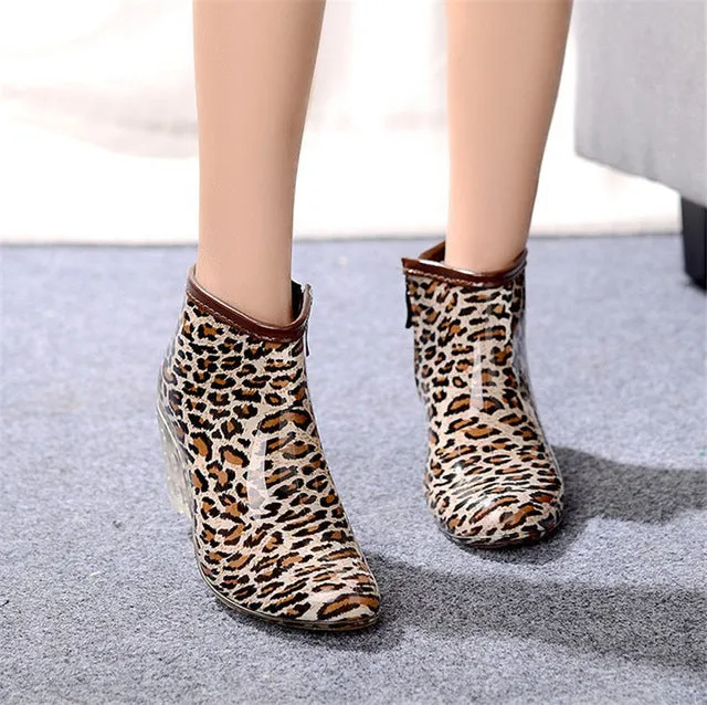 Women's short rainboots high heel plus cotton disassembly water shoes slip-resistant wedges shoes plus velvet single boots