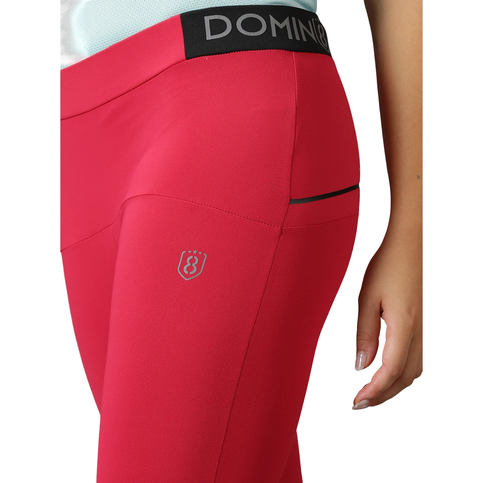 Women's Slim-Fit Tights with Elasticated Waist & Zipper Pocket